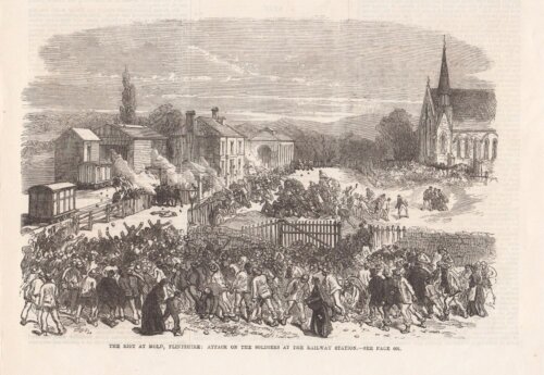 The Riot at Mold Flintshire : Attack on the Soldiers at the Railway Station 