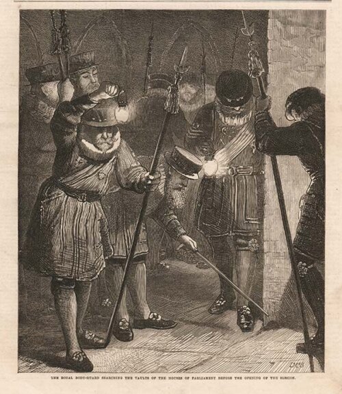 The Royal Body-guard searching the Vaults of the Houses of Parliament.....