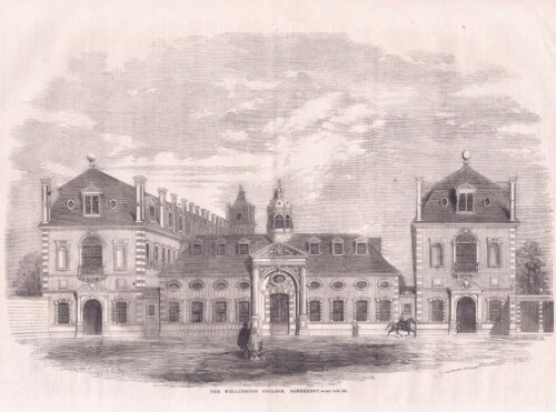 The Wellington College, Sandhurst.  (antique print)