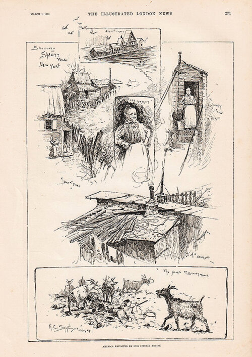 America Revisited by our Special Artist Sketches in Shanty Town New York