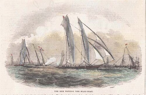 The 'Gem' passing the Flag Boat