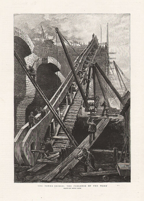 The Tower Bridge  :  The progress of the work  