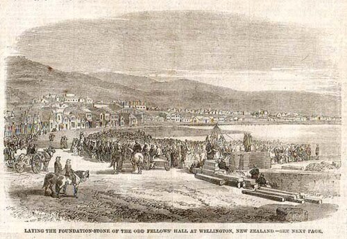 Laying the Foundation-Stone of the Odd Fellows Hall at Wellington New Zealand