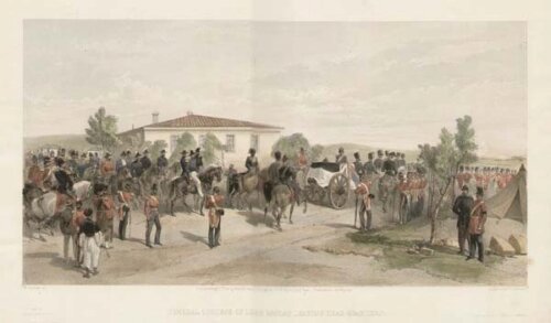 Crimean War - Funeral Cortege of Lord Raglan leaving Head Quarters