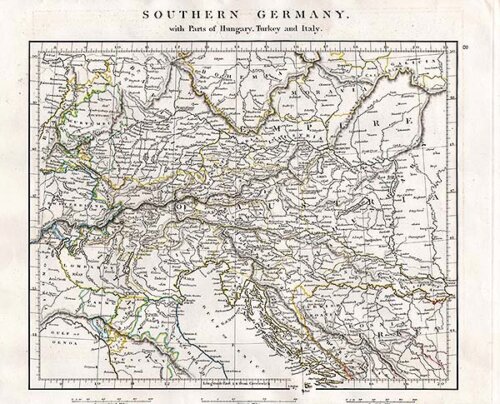 Southern Germany with parts of Hungary Turkey and Italy  -  Aaron Arrowsmith 