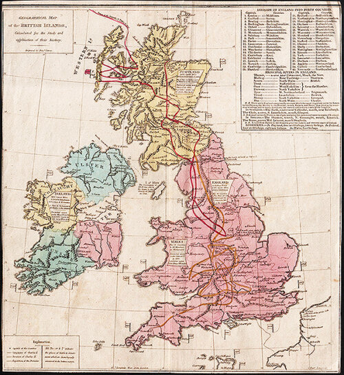 Geographical Map of the British Islands Calculated for the study and application of their history  Engraved by Benj Davies