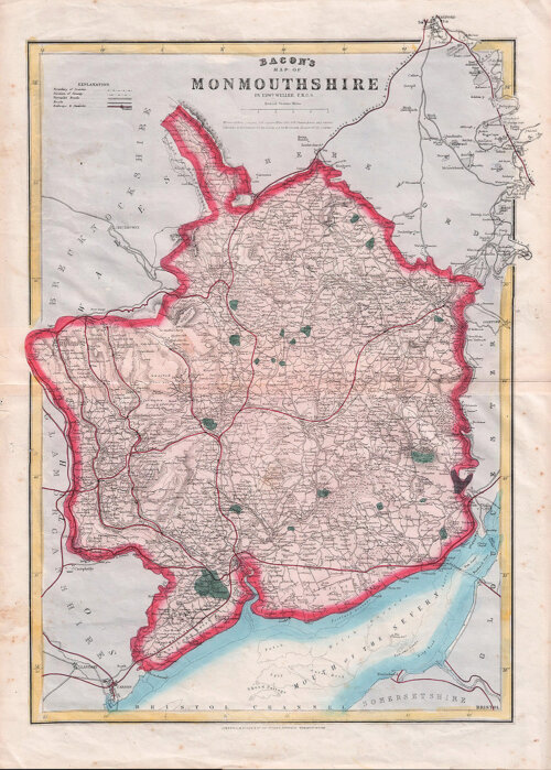 Bacon's Map of Monmouthshire.
