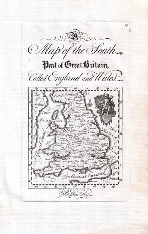  G. Bickham - A Map of the South Part of Great Britain, called England and Wales 