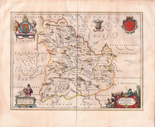 Johannes Blaeu - Comitatus Brechiniae Brecknoke 