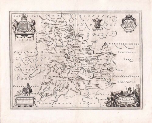 Joannes Blaeu  -  Comitatus Brechiniae Brecknoke