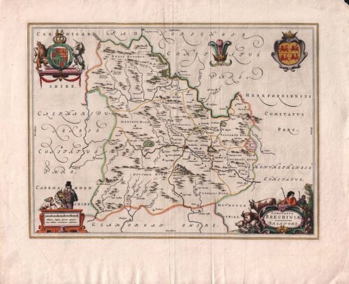 Joannes Blaeu  -  Comitatus Brechiniae Brecknoke