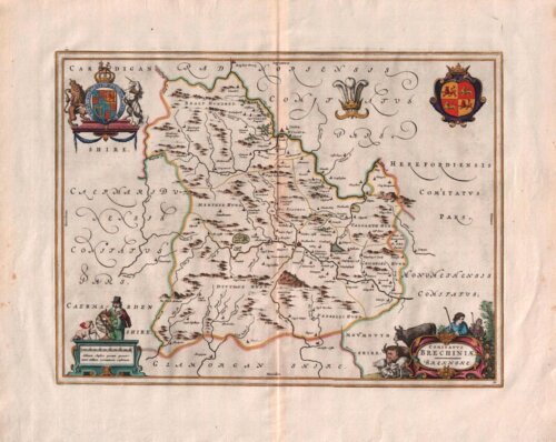 Joannes Blaeu  -  Comitatus Brechiniae Brecknoke