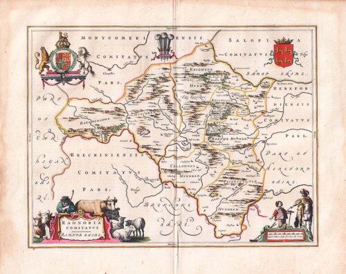 Johannes Blaeu - Radnoria Comitatus Radnorshire 