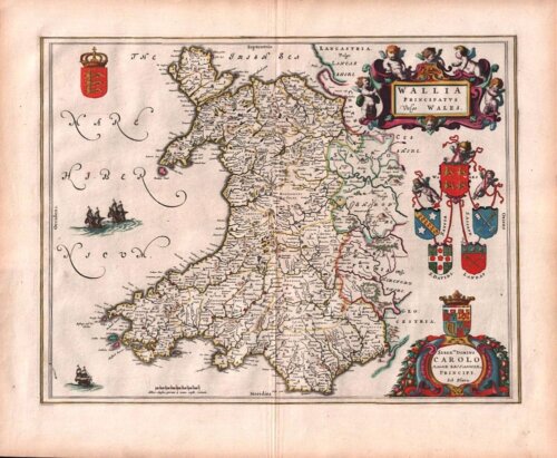 Wallia Principatus vulgo Wales - Johanes Blaeu.