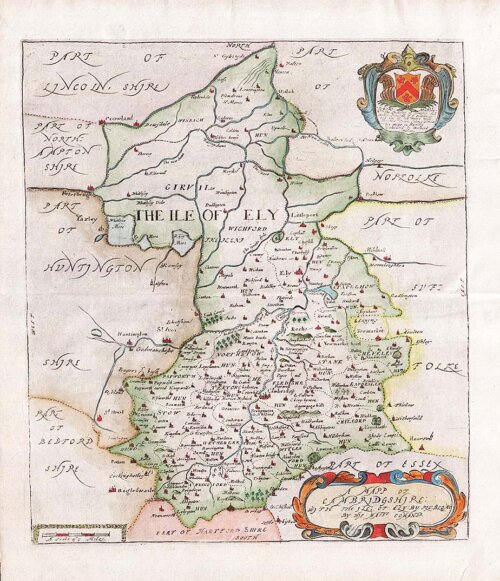 Richard Blome - A Mapp of Cambridge with the Isle of Ely 