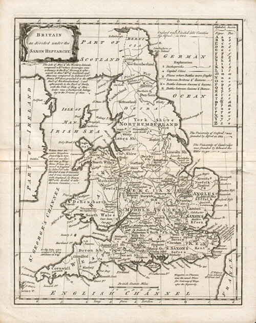Britain as divided under the Saxon Heptarchy 