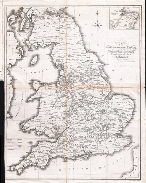Map of the Canals and Navigable Rivers in England Wales and Scotland 