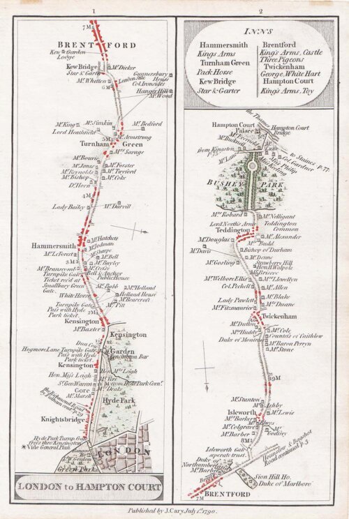 John Cary - London to Hampton Court.