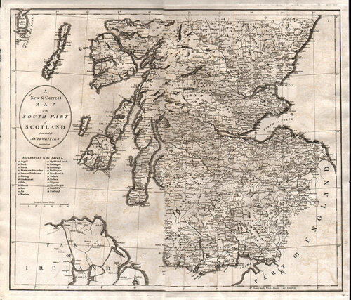 A New & Correct Map of the South Part of Scotland from the best Authorities  