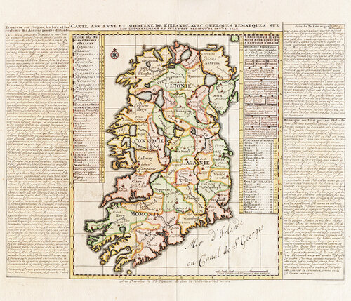 Henri Abraham Chatelain  -   Carte ancienne et moderne de l'Irlande avec quelques remarques sur son gouvernement et sur l'etat present de cette isle