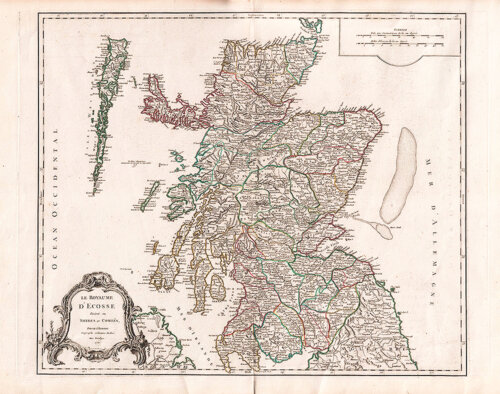 Le Royaume d'Ecosse divis en shires ou comtes - Robert Gilles  de Vaugondy 
