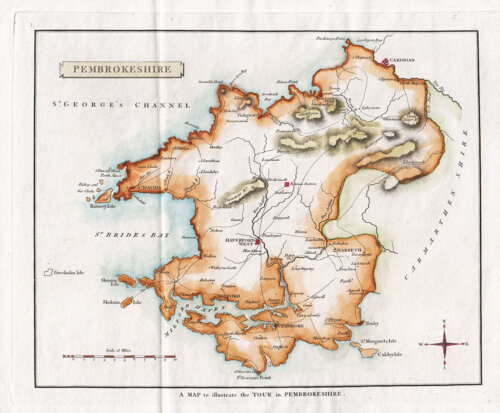 A Map to illustrate a Tour in Pembrokeshire 