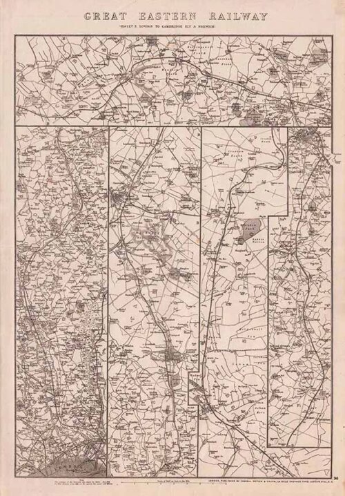 Great Eastern Railway  Sheet 2  London to Cambridge Ely and Norwich