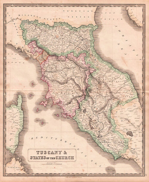 Tuscany & States of the Church  -  George Philip & Son