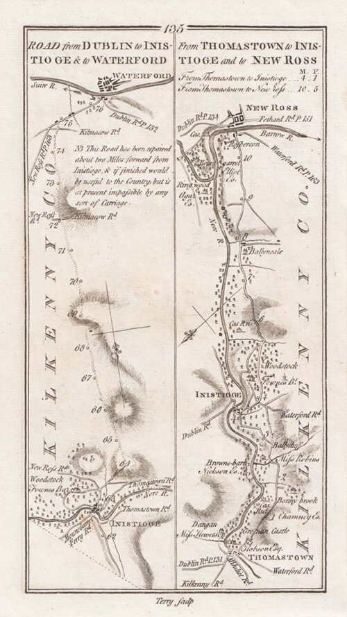George Taylor and Andrew Skinner - Road from Dublin to Inistioge & to Waterford/ From Thomastown to Inisttioge and to New Ross