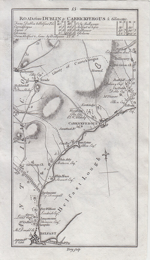 George Taylor and Andrew Skinner - Continuation of the road from Dublin to Carrickfergus & Glenarm