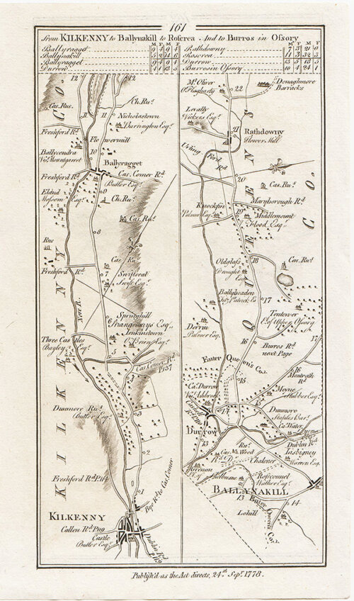 George Taylor and Andrew Skinner - Road from Kilkenny & Ballynakill to Roserea and to Burros in Ossory