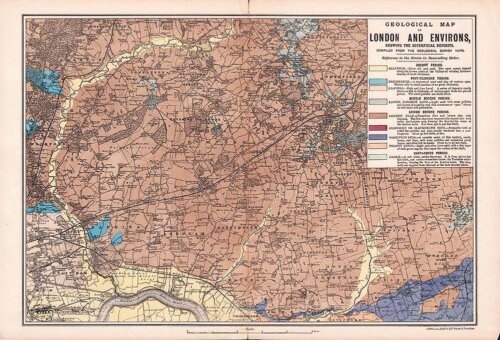 Geological Map of London and Environs  North East section 
