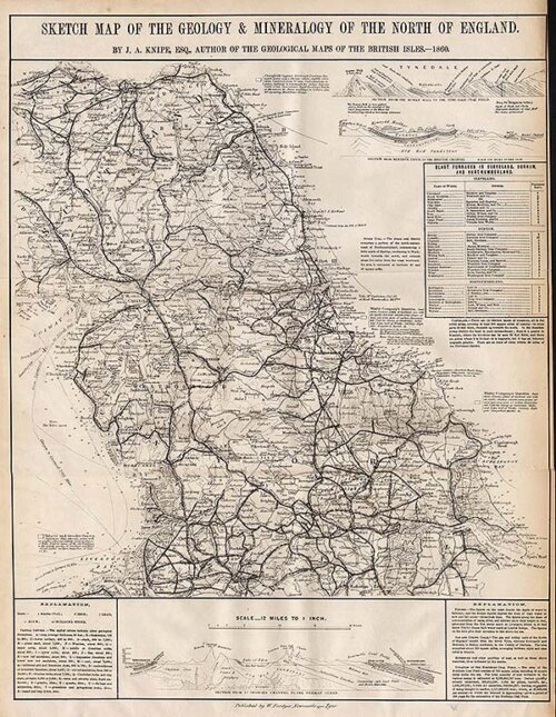 Sketch Map of the Geology & Mineralogy of the North of England