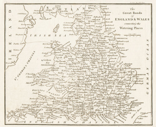 The Great Roads of England & Wales connecting the watering places