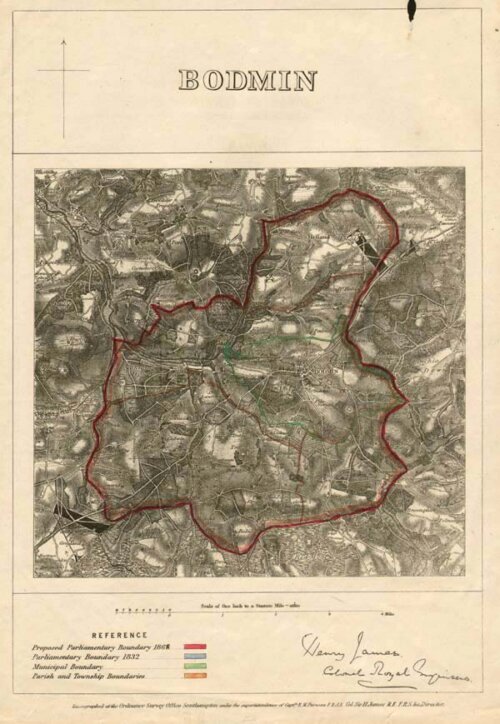 Bodmin Parliamentary Boundary 1868
