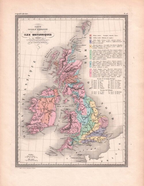 Carte Physique et Minralogique des les Britanniques.....