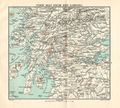 View Map from Ben Lomond  -  John Bartholomew