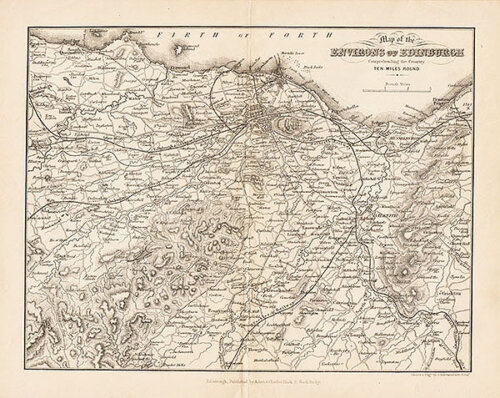 Map of the Environs of Edinburgh Comprehending the Country Ten Miles Round