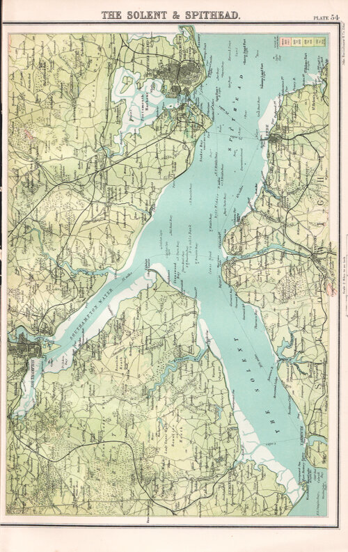 The Solent and Spithead  -  John Bartholomew
