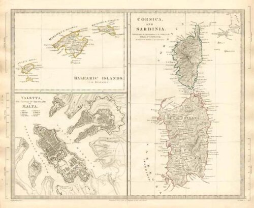 Balearic Islands Corsica and Sardinia and Valetta Malta