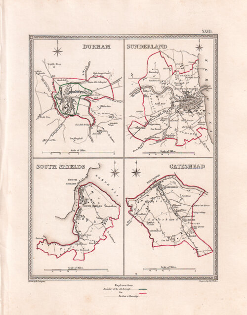 Town Plans of Durham Sunderland South Shields and Gateshead