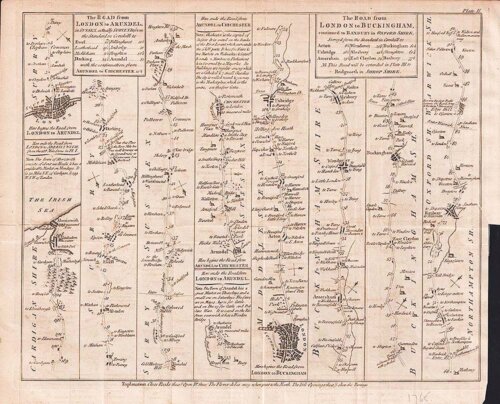 John Hinton - Road from London to Arundel and London to Buckingham.