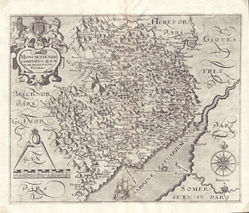 Saxton - Hole.  (antique map)
