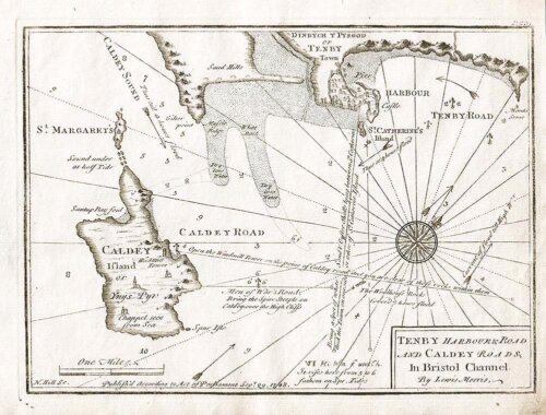 Lewis Morris - Tenby Harbour and Road and Caldey Roads in Bristol Channel.