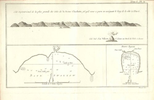 Cote Septentrional de la plus grande des Isles de la Reine Charlotte / Baye Swallow / Havre Byron.