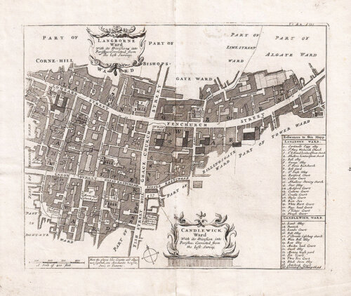 Langborne Ward and Candlewick Ward - 'With its Divisions into Parishes Corrected from the last Survey
