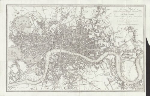A New Map of London, Westminster, Southwark and their Suburbs..... Sholto Reuben Percy. 