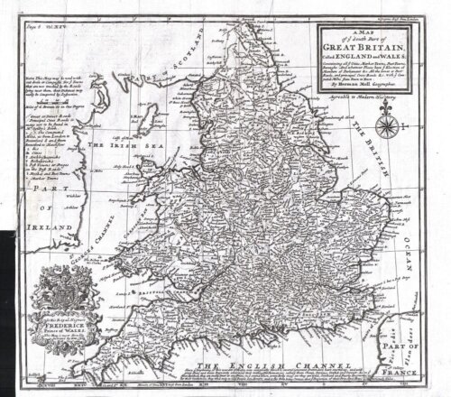 Herman Moll - Map of ye South Part of Great Britain called England and Wales.