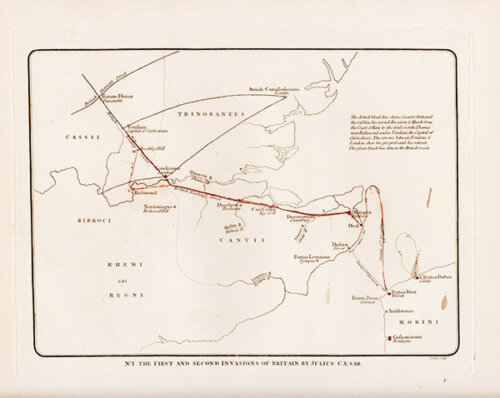 The First and Second Invasions of Britain by Julius Caesar - John Cary 