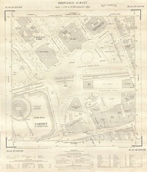 Cardiff Civic Centre - Ordnance Survey Map